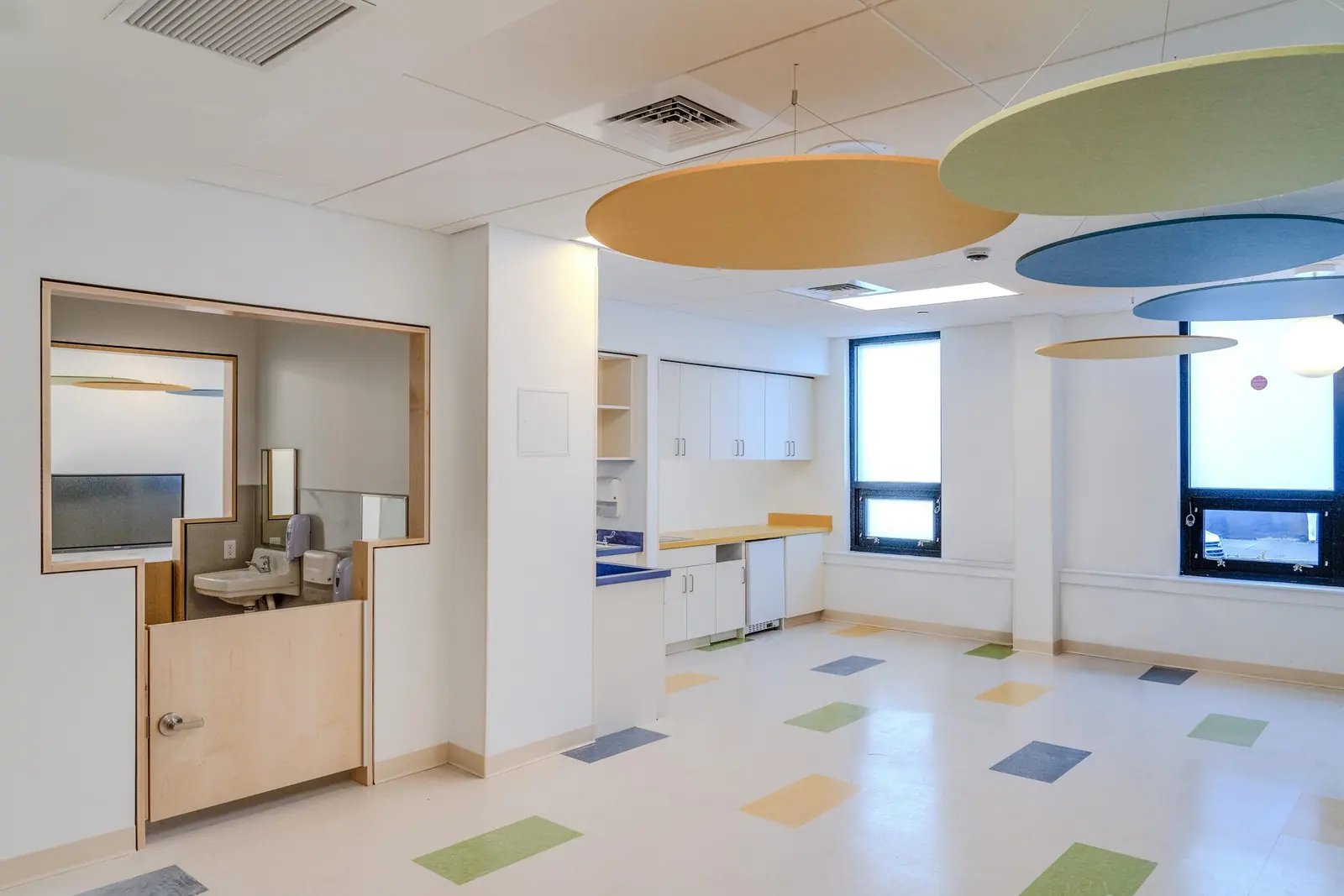 A classroom at NorthStar Early Education Academy with the glazing clear