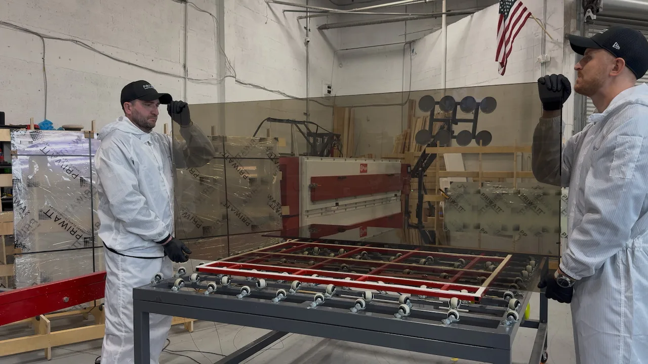 PriWatt reverse switchable glass in bronze, powered off