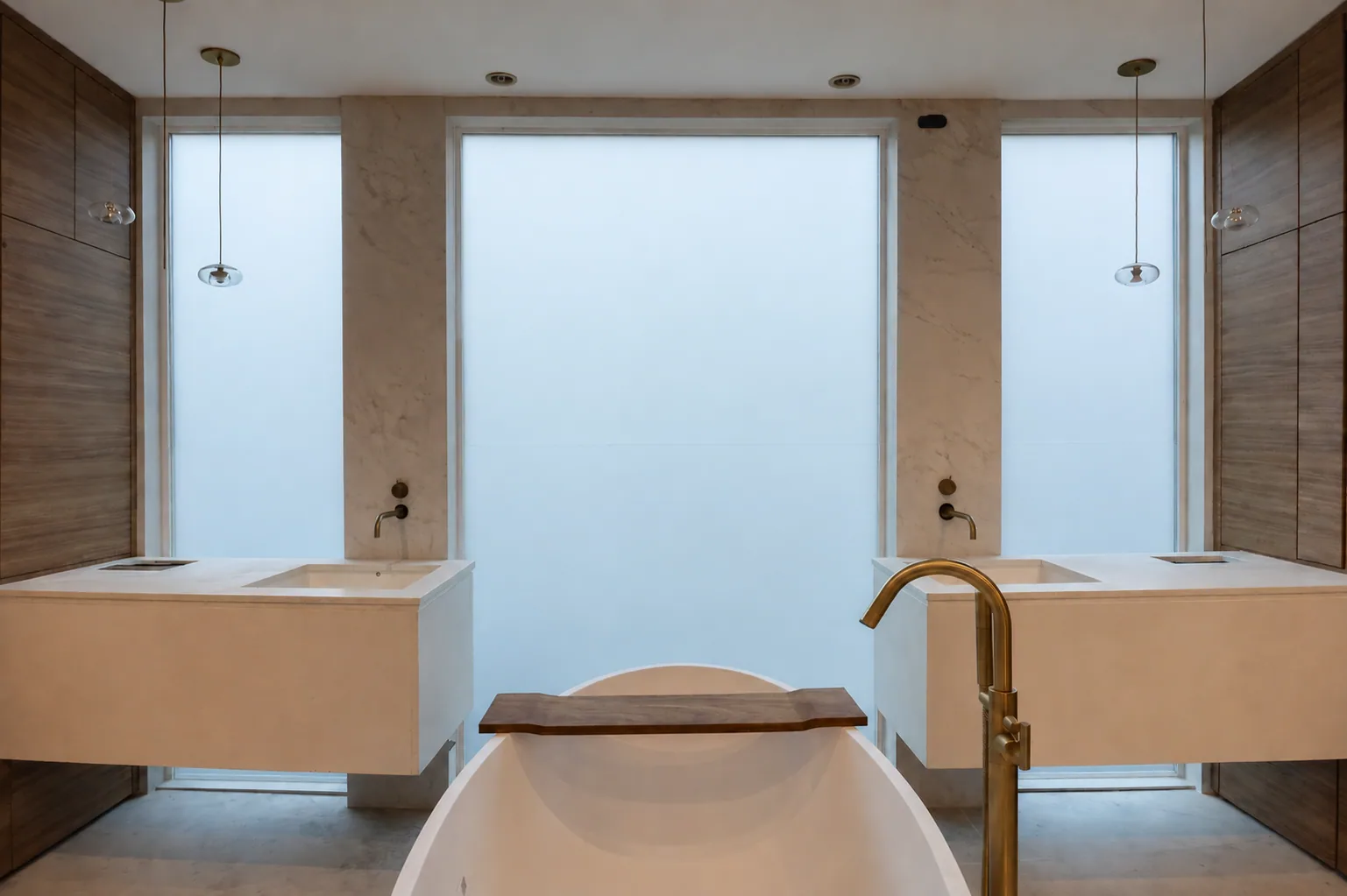 Spa treatment room enclosed by PriWatt smart glass switched to privacy mode