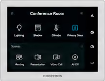 Building automation wall panel controlling privacy glass