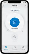 The PriWatt app switching a panel between clear and private