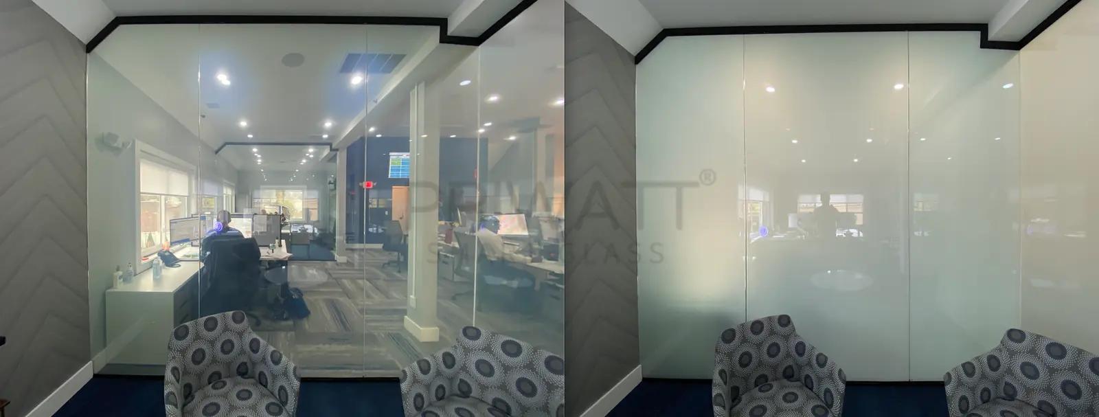 The conference room switched to its private state
