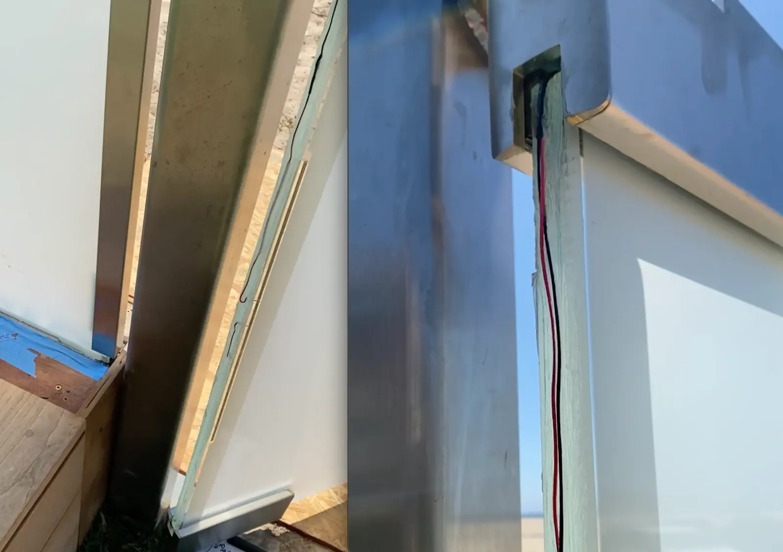 The switchable glass fence on the ocean-front terrace, clear
