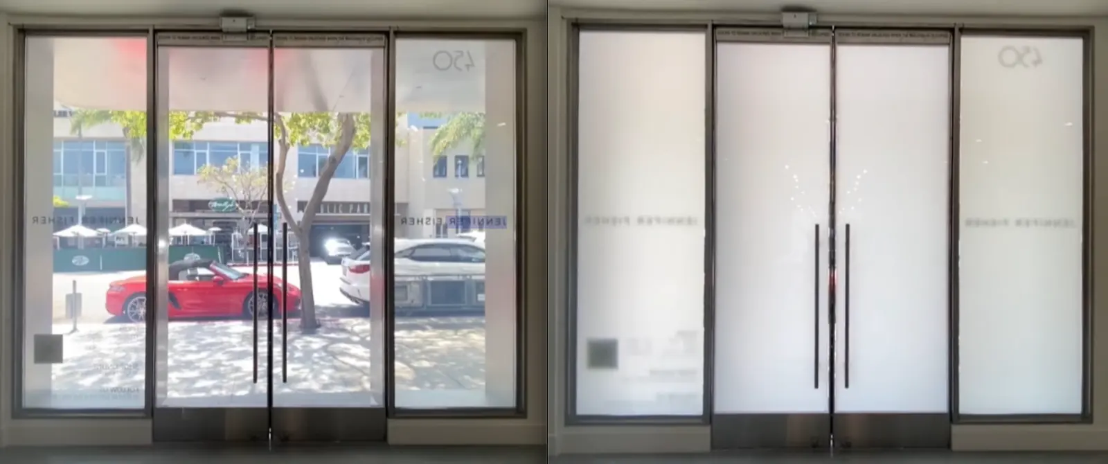 The Jennifer Fisher jewellery shopfront in Beverly Hills with PriWatt switchable film