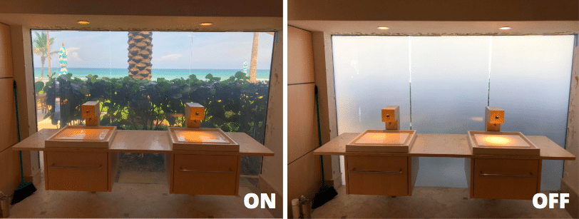 PriWatt Smart Glass in Ocean View Bathroom